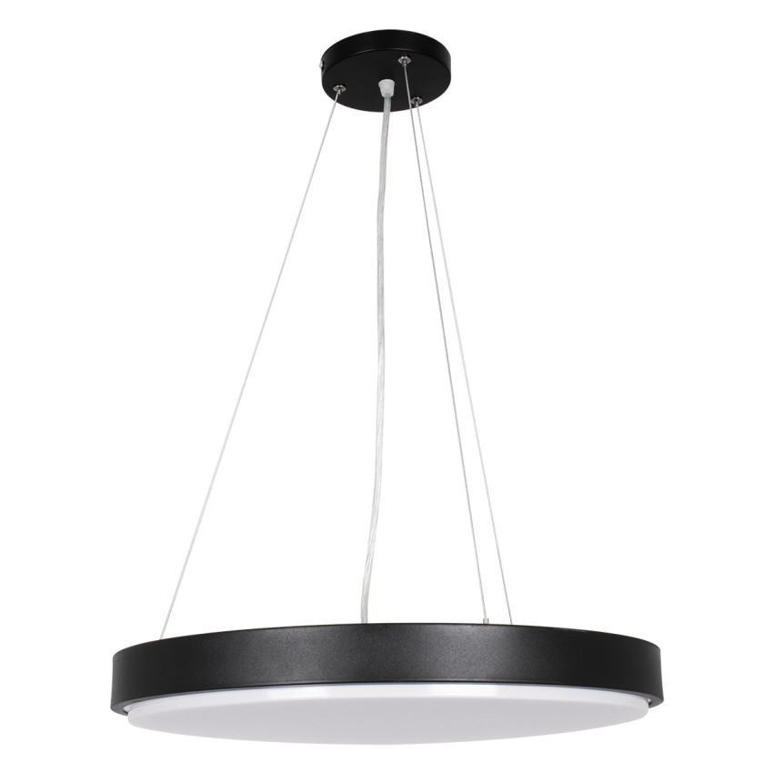 CASPER  Κρεμαστή Πλαφονιέρα Οροφής LED CCT 76W 8372lm 120° AC 220-240V - Εναλλαγή Φωτισμού μέσω Τηλεχειριστηρίου All In One Ψυχρό Λευκό 6000k+Φυσικό Λευκό 4500k+Θερμό Λευκό 2700k Dimmable Φ45cm - Μαύρο