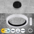 ARIANA  Κρεμαστή Πλαφονιέρα Οροφής Κύκλος LED CCT 55W 6376lm 120° AC 220-240V - Εναλλαγή Φωτισμού μέσω Τηλεχειριστηρίου All In One Ψυχρό Λευκό 6000k+Φυσικό Λευκό 4500k+Θερμό Λευκό 2700k Dimmable Φ48cm - Μαύρο