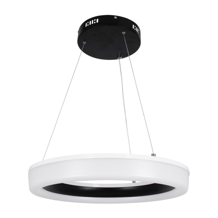 ARIANA  Κρεμαστή Πλαφονιέρα Οροφής Κύκλος LED CCT 55W 6376lm 120° AC 220-240V - Εναλλαγή Φωτισμού μέσω Τηλεχειριστηρίου All In One Ψυχρό Λευκό 6000k+Φυσικό Λευκό 4500k+Θερμό Λευκό 2700k Dimmable Φ48cm - Μαύρο