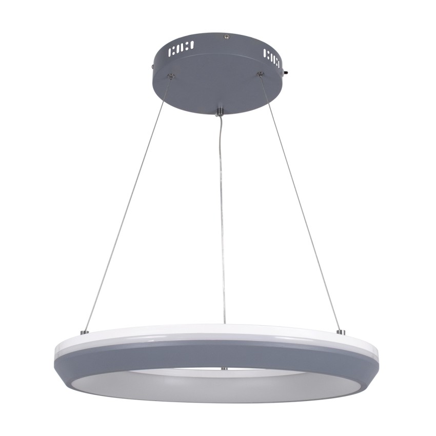 MELINA  Κρεμαστή Πλαφονιέρα Οροφής Κύκλος LED CCT 55W 6376lm 120° AC 220-240V - Εναλλαγή Φωτισμού μέσω Τηλεχειριστηρίου All In One Ψυχρό Λευκό 6000k+Φυσικό Λευκό 4500k+Θερμό Λευκό 2700k Dimmable Φ48cm - Ανθρακί