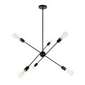 GLOBOSTAR® ZANE  Μοντέρνο Φωτιστικό Οροφής με Ντουί 6 x E27 AC 220-240V IP20 - Μαύρο - Μ70 x Π70 x Υ100cm
