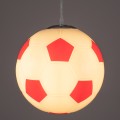 GLOBOSTAR® FOOTBALL  Παιδικό Κρεμαστό Φωτιστικό Οροφής με Ντουί 1 x E27 AC 220-240V IP20 - Λευκό & Κόκκινο - Μ25 x Π25 x Υ25cm
