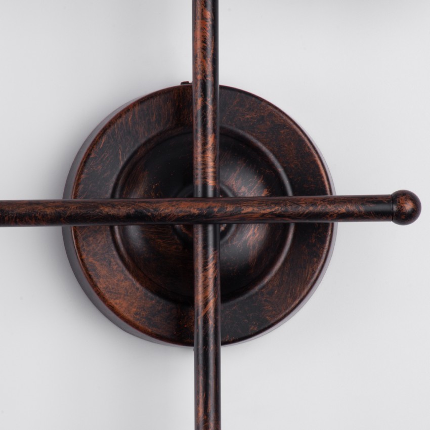 PIPING  Vintage Επιτοίχιο Φωτιστικό Πολύφωτο 6 x E27 IP20 Χάλκινο Μέταλλο - Μ66 x Π9.5 x Υ49cm