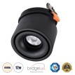 OMEGA-R  Χωνευτό LED Spot Downlight TrimLess Φ10cm 12W 1560lm 36° AC 220-240V IP20 Φ10 x Υ8.2cm - Στρόγγυλο - Μαύρο - Φυσικό Λευκό 4500K - Bridgelux COB