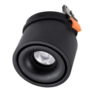 OMEGA-R  Χωνευτό LED Spot Downlight TrimLess Φ10cm 12W 1560lm 36° AC 220-240V IP20 Φ10 x Υ8.2cm - Στρόγγυλο - Μαύρο - Φυσικό Λευκό 4500K - Bridgelux COB