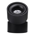 GLOBOSTAR® OMEGA-S  Κινούμενο Downlight Σποτ LED 12W 1500lm 36° AC 220-240V IP20 Θερμό Λευκό 2700K - Bridgelux COB Chip & TÜV SÜD Driver - Μαύρο Ματ - Μ10 x Π10 x Υ10.5cm