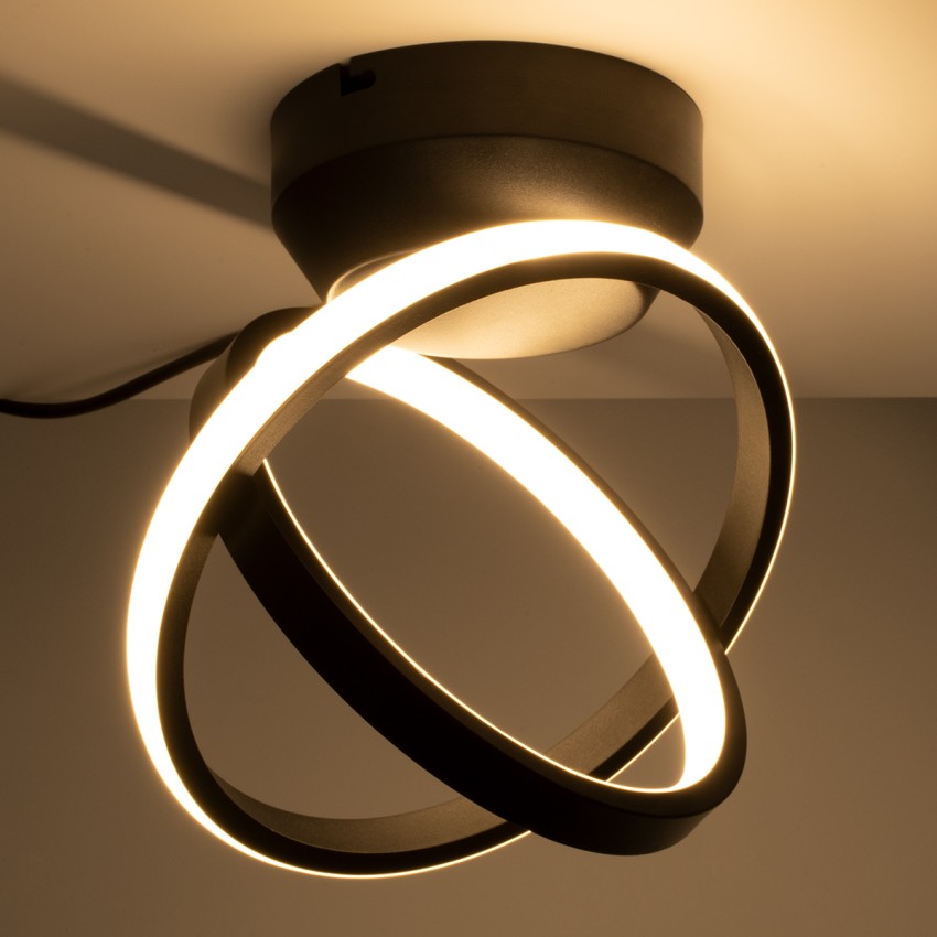 GLOBOSTAR® AMELIA  Μοντέρνο Φωτιστικό Οροφής LED 20W 2400lm 300° AC 220-240V IP20 Ρυθμιζόμενο Λευκό CCT με On/Off 2700K/4500K/6000K - Lumileds SMD Chip - Μαύρο Ματ - Μ24.5 x Π16 x Υ25cm