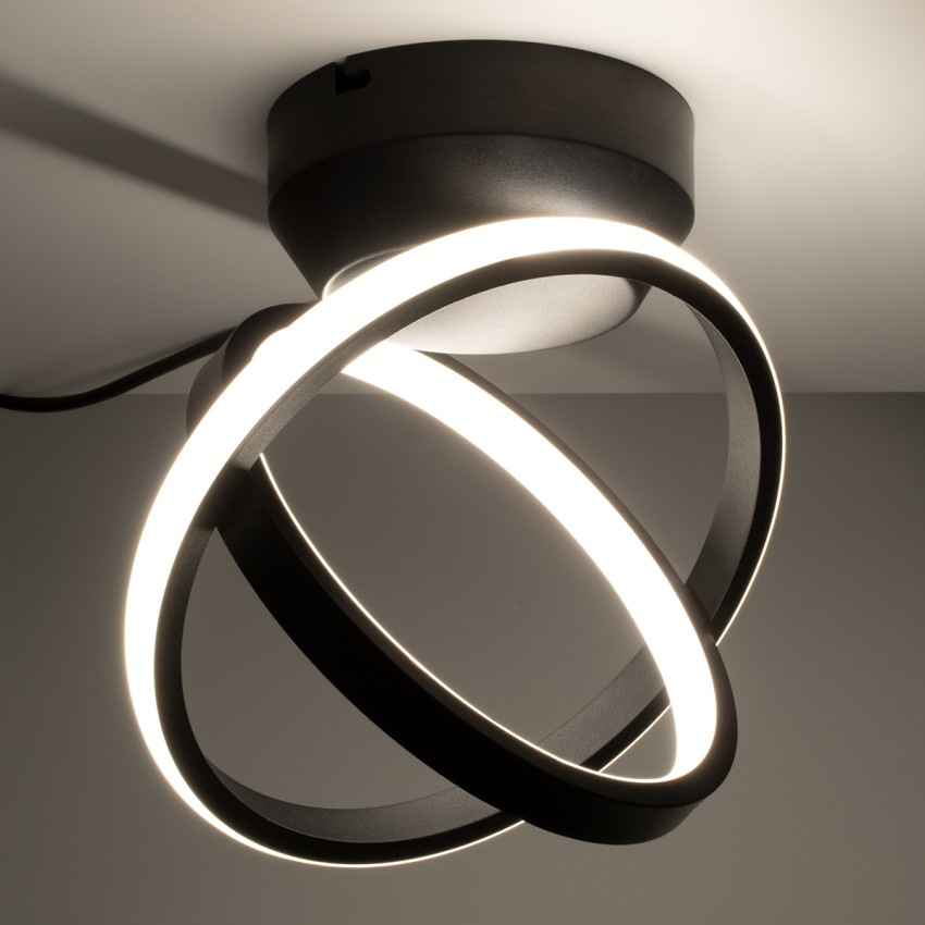 GLOBOSTAR® AMELIA  Μοντέρνο Φωτιστικό Οροφής LED 20W 2400lm 300° AC 220-240V IP20 Ρυθμιζόμενο Λευκό CCT με On/Off 2700K/4500K/6000K - Lumileds SMD Chip - Μαύρο Ματ - Μ24.5 x Π16 x Υ25cm