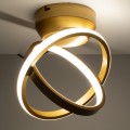 GLOBOSTAR® AMELIA  Μοντέρνο Φωτιστικό Οροφής LED 20W 2400lm 300° AC 220-240V IP20 Ρυθμιζόμενο Λευκό CCT με On/Off 2700K/4500K/6000K - Lumileds SMD Chip - Χρυσό Βούρτσας - Μ24.5 x Π16 x Υ25cm