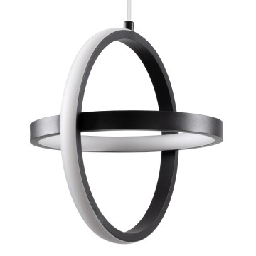 GLOBOSTAR® ALICE  Μοντέρνο Κρεμαστό Φωτιστικό Οροφής LED 20W 2400lm 300° AC 220-240V IP20 Ρυθμιζόμενο Λευκό CCT με On/Off 2700K/4500K/6000K - Lumileds SMD Chip - Μαύρο Ματ - Μ25 x Π22 x Υ25cm