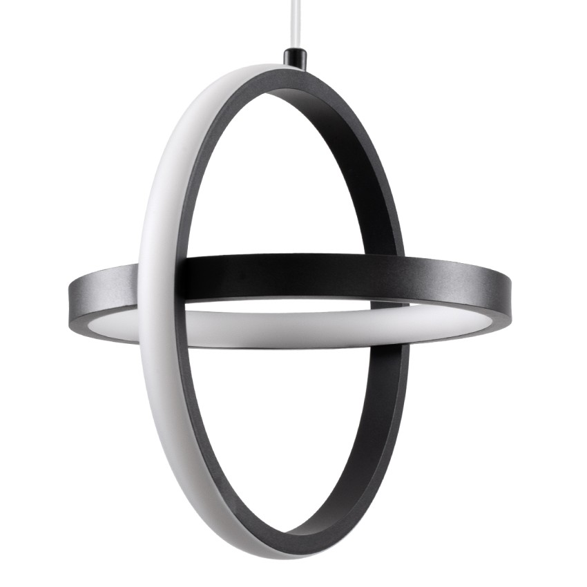 GLOBOSTAR® ALICE  Μοντέρνο Κρεμαστό Φωτιστικό Οροφής LED 20W 2400lm 300° AC 220-240V IP20 Ρυθμιζόμενο Λευκό CCT με On/Off 2700K/4500K/6000K - Lumileds SMD Chip - Μαύρο Ματ - Μ25 x Π22 x Υ25cm