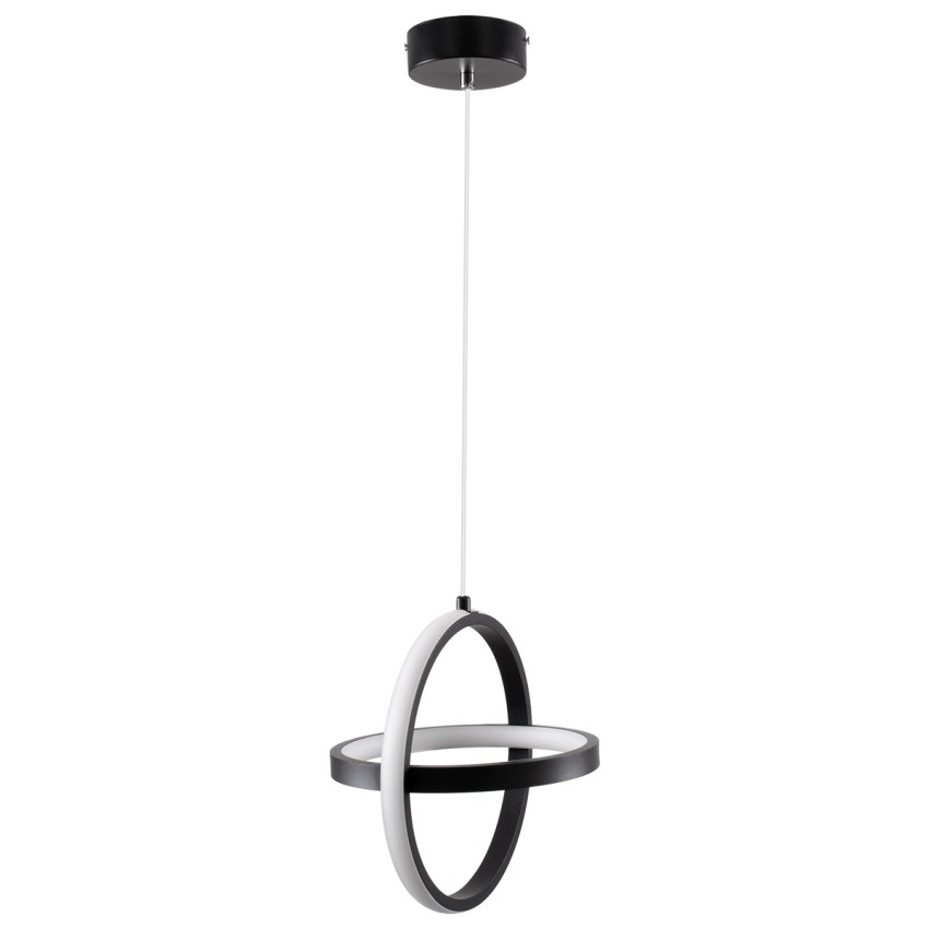 GLOBOSTAR® ALICE  Μοντέρνο Κρεμαστό Φωτιστικό Οροφής LED 20W 2400lm 300° AC 220-240V IP20 Ρυθμιζόμενο Λευκό CCT με On/Off 2700K/4500K/6000K - Lumileds SMD Chip - Μαύρο Ματ - Μ25 x Π22 x Υ25cm