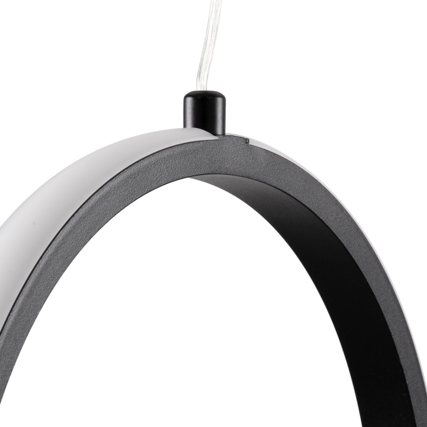 GLOBOSTAR® ALICE  Μοντέρνο Κρεμαστό Φωτιστικό Οροφής LED 20W 2400lm 300° AC 220-240V IP20 Ρυθμιζόμενο Λευκό CCT με On/Off 2700K/4500K/6000K - Lumileds SMD Chip - Μαύρο Ματ - Μ25 x Π22 x Υ25cm