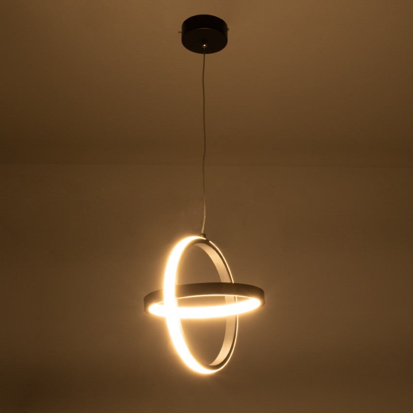 GLOBOSTAR® ALICE  Μοντέρνο Κρεμαστό Φωτιστικό Οροφής LED 20W 2400lm 300° AC 220-240V IP20 Ρυθμιζόμενο Λευκό CCT με On/Off 2700K/4500K/6000K - Lumileds SMD Chip - Μαύρο Ματ - Μ25 x Π22 x Υ25cm