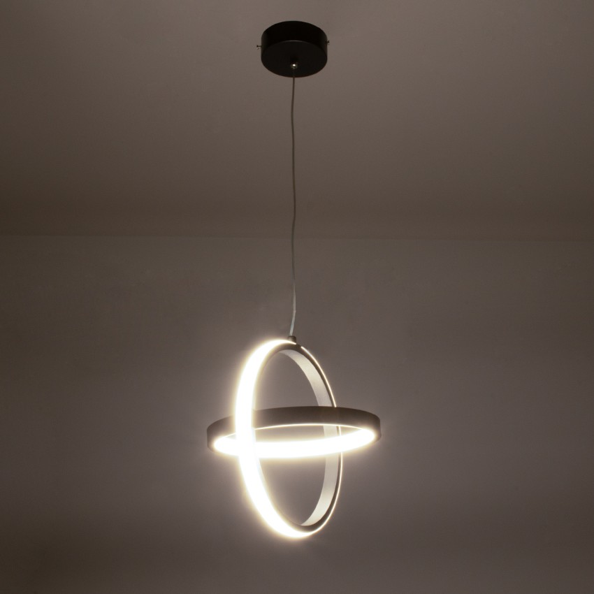 GLOBOSTAR® ALICE  Μοντέρνο Κρεμαστό Φωτιστικό Οροφής LED 20W 2400lm 300° AC 220-240V IP20 Ρυθμιζόμενο Λευκό CCT με On/Off 2700K/4500K/6000K - Lumileds SMD Chip - Μαύρο Ματ - Μ25 x Π22 x Υ25cm