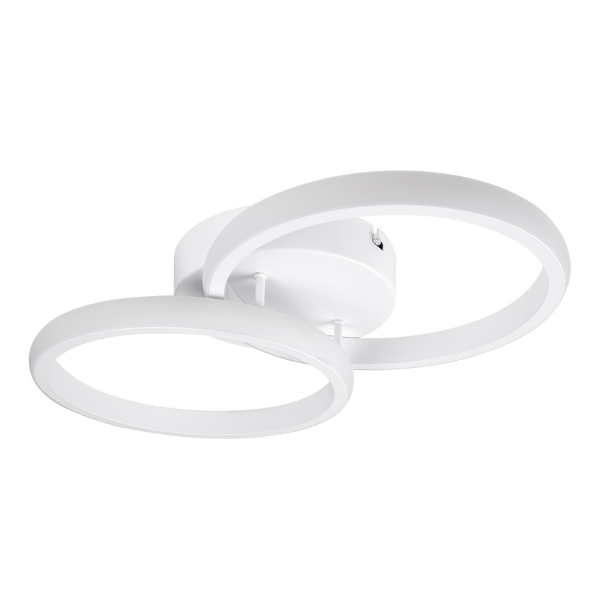 GLOBOSTAR® CORA  Μοντέρνο Φωτιστικό Οροφής LED 18W 2160lm 300° AC 220-240V IP20 Ρυθμιζόμενο Λευκό CCT με On/Off 2700K/4500K/6000K - Lumileds SMD Chip - Λευκό Ματ - Μ36 x Π20.5 x Υ7cm