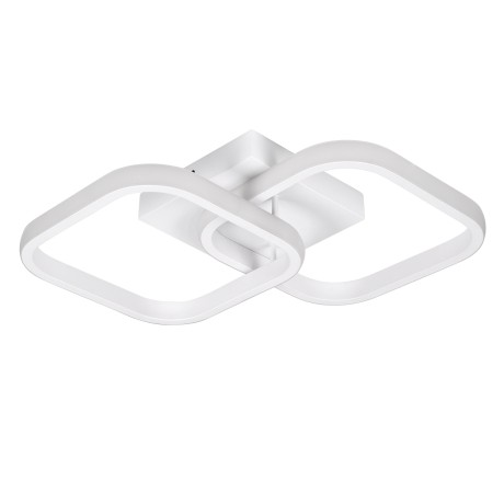 GLOBOSTAR® NORA  Μοντέρνο Φωτιστικό Οροφής LED 22W 2640lm 300° AC 220-240V IP20 Ρυθμιζόμενο Λευκό CCT με On/Off 2700K/4500K/6000K - Lumileds SMD Chip - Λευκό Ματ - Μ40 x Π24 x Υ7cm