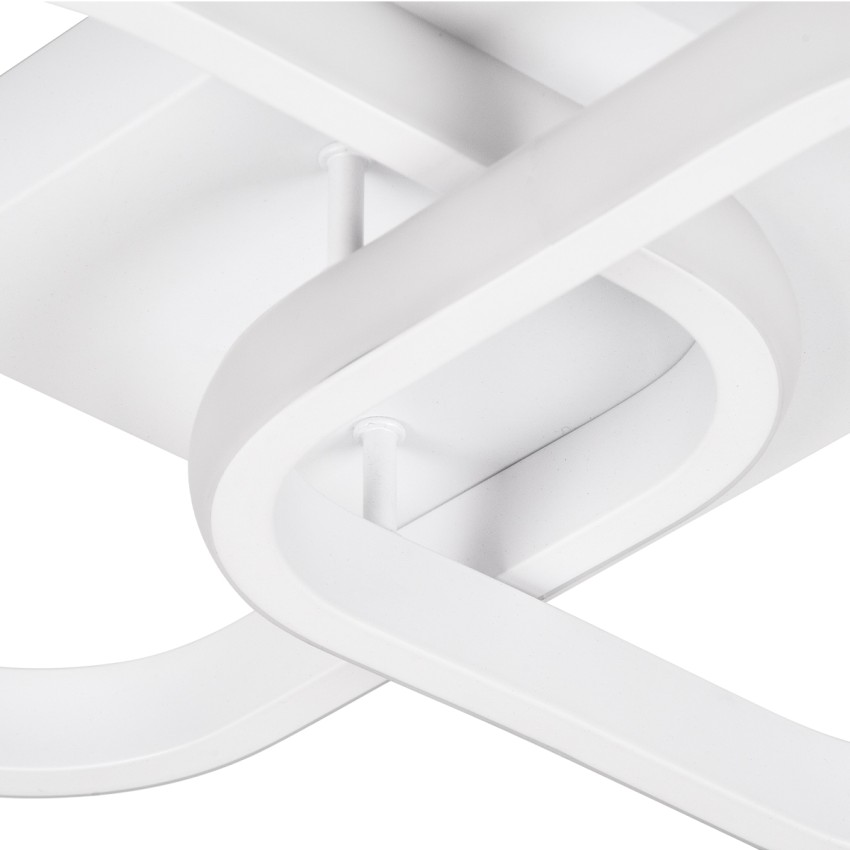 GLOBOSTAR® NORA  Μοντέρνο Φωτιστικό Οροφής LED 22W 2640lm 300° AC 220-240V IP20 Ρυθμιζόμενο Λευκό CCT με On/Off 2700K/4500K/6000K - Lumileds SMD Chip - Λευκό Ματ - Μ40 x Π24 x Υ7cm