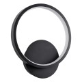 GLOBOSTAR® TED  Μοντέρνο Φωτιστικό Τοίχου - Απλίκα LED 9W 1080lm 300° AC 220-240V IP20 Ρυθμιζόμενο Λευκό CCT με On/Off 2700K/4500K/6000K - Lumileds SMD Chip - Μαύρο Ματ - Μ20 x Π5.5 x Υ23cm