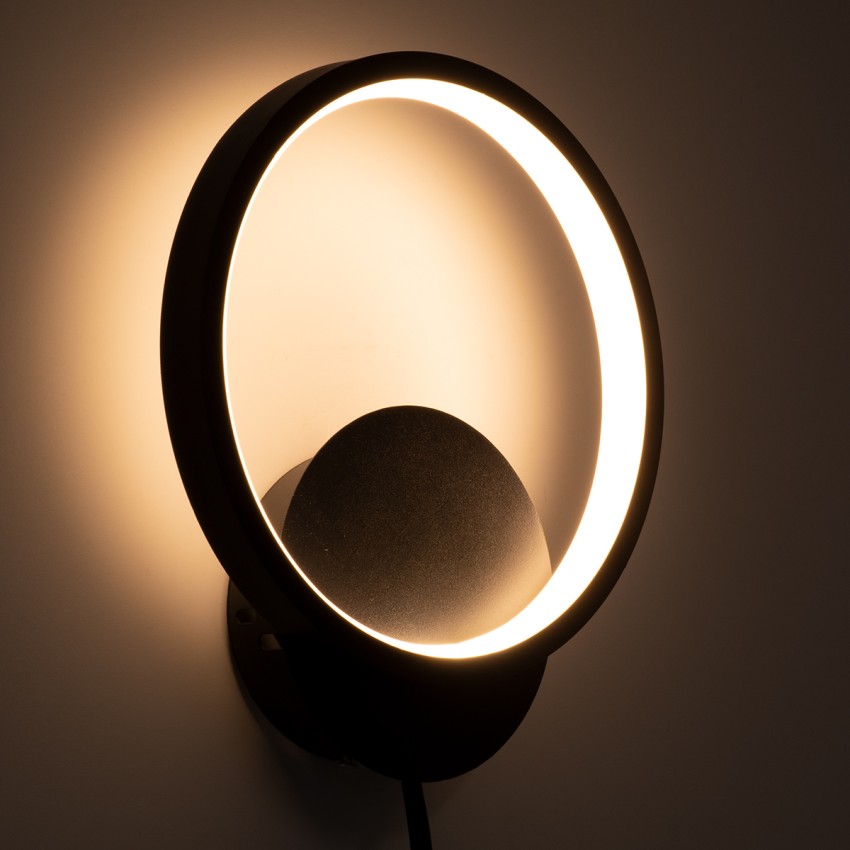 GLOBOSTAR® TED  Μοντέρνο Φωτιστικό Τοίχου - Απλίκα LED 9W 1080lm 300° AC 220-240V IP20 Ρυθμιζόμενο Λευκό CCT με On/Off 2700K/4500K/6000K - Lumileds SMD Chip - Μαύρο Ματ - Μ20 x Π5.5 x Υ23cm