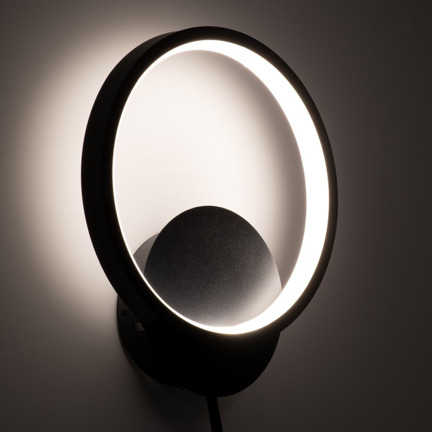 GLOBOSTAR® TED  Μοντέρνο Φωτιστικό Τοίχου - Απλίκα LED 9W 1080lm 300° AC 220-240V IP20 Ρυθμιζόμενο Λευκό CCT με On/Off 2700K/4500K/6000K - Lumileds SMD Chip - Μαύρο Ματ - Μ20 x Π5.5 x Υ23cm