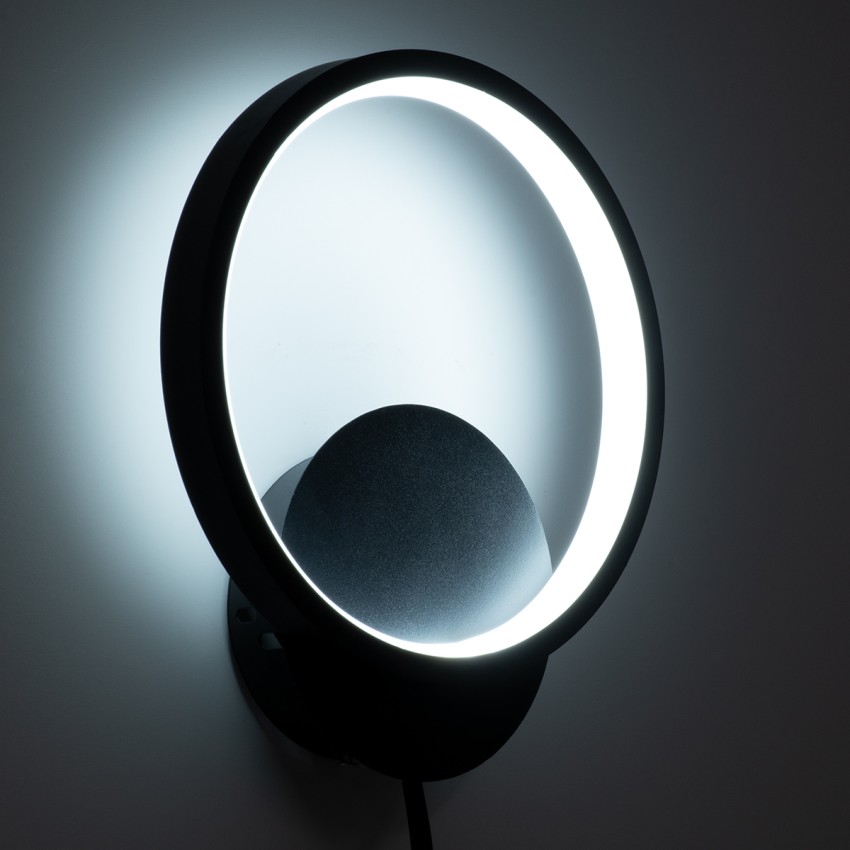 GLOBOSTAR® TED  Μοντέρνο Φωτιστικό Τοίχου - Απλίκα LED 9W 1080lm 300° AC 220-240V IP20 Ρυθμιζόμενο Λευκό CCT με On/Off 2700K/4500K/6000K - Lumileds SMD Chip - Μαύρο Ματ - Μ20 x Π5.5 x Υ23cm