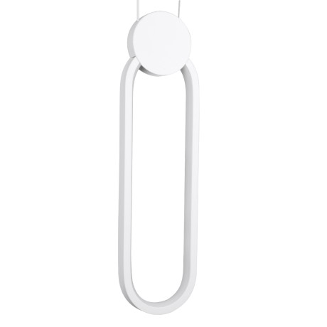GLOBOSTAR® ILDI  Μοντέρνο Κρεμαστό Φωτιστικό Οροφής LED 12W 1440lm 300° AC 220-240V IP20 Ρυθμιζόμενο Λευκό CCT με On/Off 2700K/4500K/6000K - Lumileds SMD Chip - Λευκό Ματ - Μ10 x Π2.3 x Υ38cm