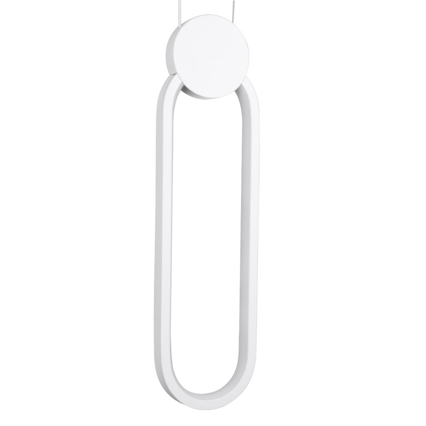 GLOBOSTAR® ILDI  Μοντέρνο Κρεμαστό Φωτιστικό Οροφής LED 12W 1440lm 300° AC 220-240V IP20 Ρυθμιζόμενο Λευκό CCT με On/Off 2700K/4500K/6000K - Lumileds SMD Chip - Λευκό Ματ - Μ10 x Π2.3 x Υ38cm