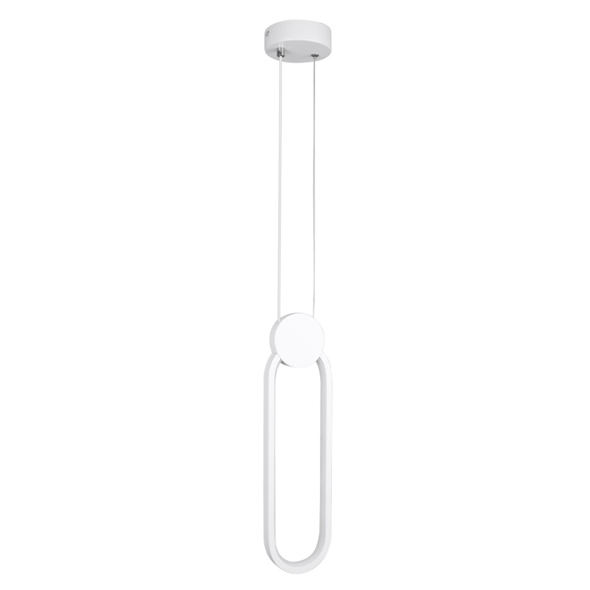 GLOBOSTAR® ILDI  Μοντέρνο Κρεμαστό Φωτιστικό Οροφής LED 12W 1440lm 300° AC 220-240V IP20 Ρυθμιζόμενο Λευκό CCT με On/Off 2700K/4500K/6000K - Lumileds SMD Chip - Λευκό Ματ - Μ10 x Π2.3 x Υ38cm