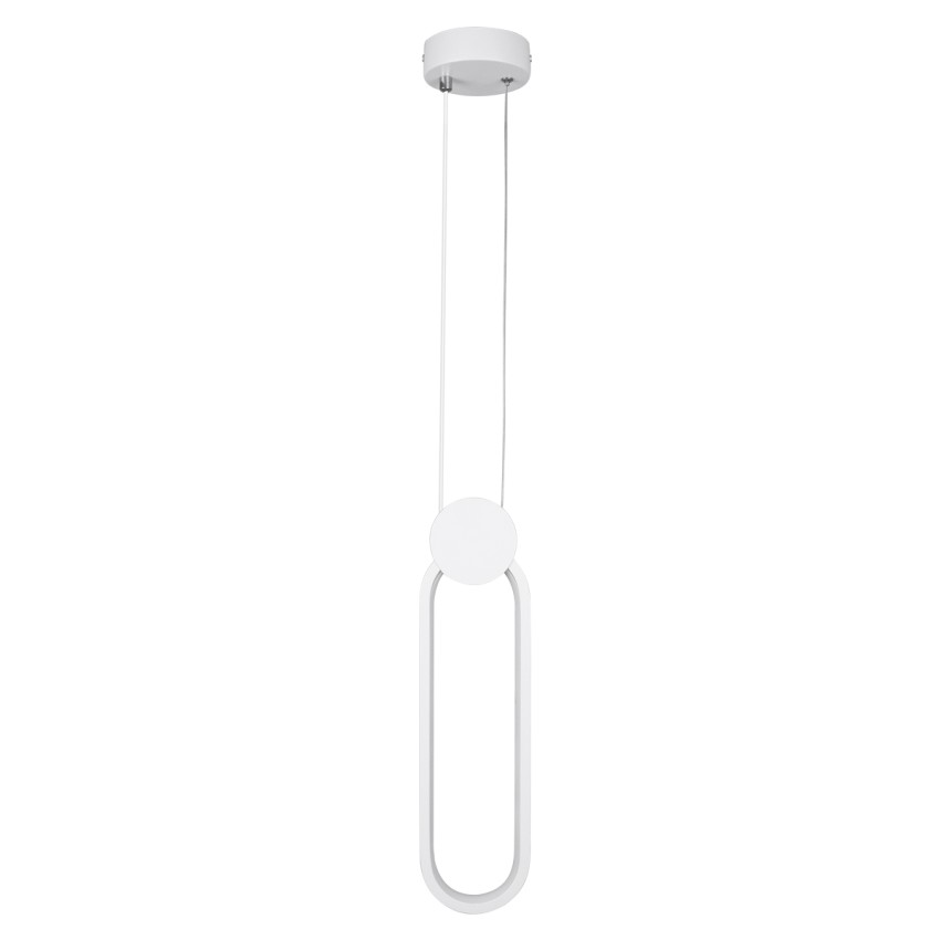 GLOBOSTAR® ILDI  Μοντέρνο Κρεμαστό Φωτιστικό Οροφής LED 12W 1440lm 300° AC 220-240V IP20 Ρυθμιζόμενο Λευκό CCT με On/Off 2700K/4500K/6000K - Lumileds SMD Chip - Λευκό Ματ - Μ10 x Π2.3 x Υ38cm