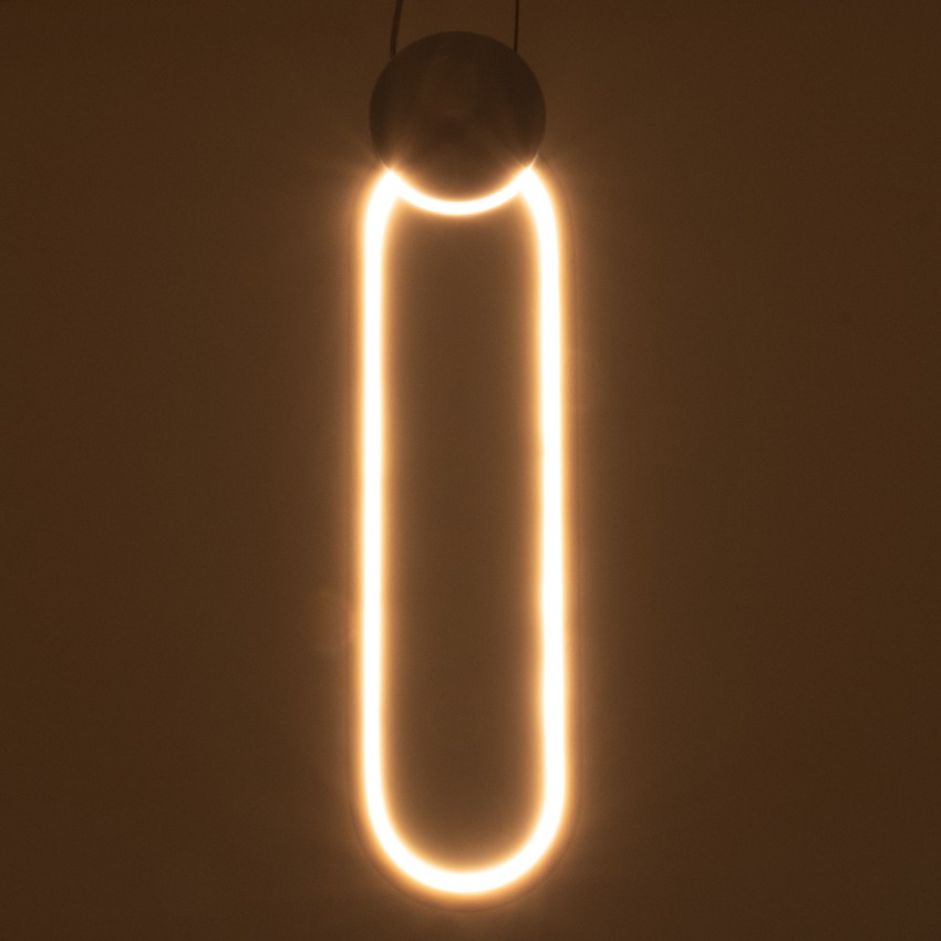 GLOBOSTAR® ILDI  Μοντέρνο Κρεμαστό Φωτιστικό Οροφής LED 12W 1440lm 300° AC 220-240V IP20 Ρυθμιζόμενο Λευκό CCT με On/Off 2700K/4500K/6000K - Lumileds SMD Chip - Λευκό Ματ - Μ10 x Π2.3 x Υ38cm