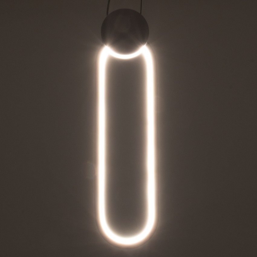 GLOBOSTAR® ILDI  Μοντέρνο Κρεμαστό Φωτιστικό Οροφής LED 12W 1440lm 300° AC 220-240V IP20 Ρυθμιζόμενο Λευκό CCT με On/Off 2700K/4500K/6000K - Lumileds SMD Chip - Λευκό Ματ - Μ10 x Π2.3 x Υ38cm