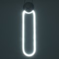 GLOBOSTAR® ILDI  Μοντέρνο Κρεμαστό Φωτιστικό Οροφής LED 12W 1440lm 300° AC 220-240V IP20 Ρυθμιζόμενο Λευκό CCT με On/Off 2700K/4500K/6000K - Lumileds SMD Chip - Λευκό Ματ - Μ10 x Π2.3 x Υ38cm