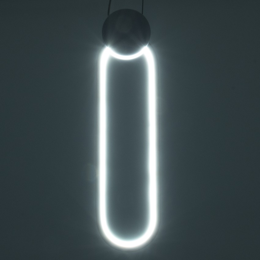 GLOBOSTAR® ILDI  Μοντέρνο Κρεμαστό Φωτιστικό Οροφής LED 12W 1440lm 300° AC 220-240V IP20 Ρυθμιζόμενο Λευκό CCT με On/Off 2700K/4500K/6000K - Lumileds SMD Chip - Λευκό Ματ - Μ10 x Π2.3 x Υ38cm