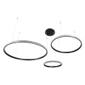 GLOBOSTAR® DIAMOND TRIO  Μοντέρνο Κρεμαστό Φωτιστικό Οροφής LED 120W 14723lm 360° AC 220-240V IP20 Ρυθμιζόμενο Λευκό CCT με Χειριστήριο από 2700K έως 6000K Dimmable - Lumileds SMD Chip - Μαυρό Ματ - Μ150 x Π150 x Υ60cm