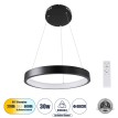 GLOBOSTAR® NEMESIS  Μοντέρνο Κρεμαστό Φωτιστικό Οροφής LED 30W 3513lm 360° AC 220-240V IP20 Ρυθμιζόμενο Λευκό CCT με Χειριστήριο από 2700K έως 6000K Dimmable - Lumileds SMD Chip - Μαυρό Ματ - Μ40 x Π40 x Υ4cm