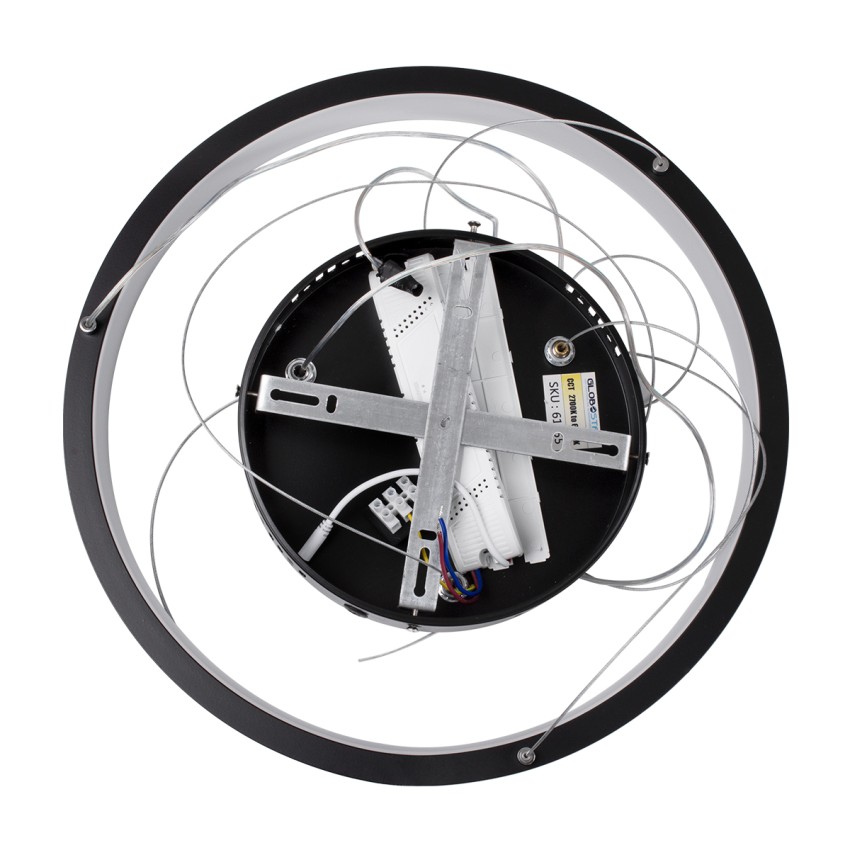 GLOBOSTAR® NEMESIS  Μοντέρνο Κρεμαστό Φωτιστικό Οροφής LED 30W 3513lm 360° AC 220-240V IP20 Ρυθμιζόμενο Λευκό CCT με Χειριστήριο από 2700K έως 6000K Dimmable - Lumileds SMD Chip - Μαυρό Ματ - Μ40 x Π40 x Υ4cm