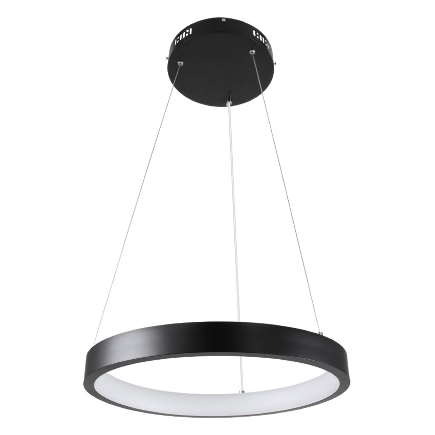 GLOBOSTAR® NEMESIS  Μοντέρνο Κρεμαστό Φωτιστικό Οροφής LED 30W 3513lm 360° AC 220-240V IP20 Ρυθμιζόμενο Λευκό CCT με Χειριστήριο από 2700K έως 6000K Dimmable - Lumileds SMD Chip - Μαυρό Ματ - Μ40 x Π40 x Υ4cm