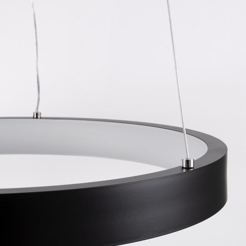 GLOBOSTAR® NEMESIS  Μοντέρνο Κρεμαστό Φωτιστικό Οροφής LED 30W 3513lm 360° AC 220-240V IP20 Ρυθμιζόμενο Λευκό CCT με Χειριστήριο από 2700K έως 6000K Dimmable - Lumileds SMD Chip - Μαυρό Ματ - Μ40 x Π40 x Υ4cm