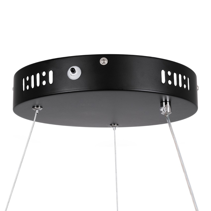 GLOBOSTAR® NEMESIS  Μοντέρνο Κρεμαστό Φωτιστικό Οροφής LED 30W 3513lm 360° AC 220-240V IP20 Ρυθμιζόμενο Λευκό CCT με Χειριστήριο από 2700K έως 6000K Dimmable - Lumileds SMD Chip - Μαυρό Ματ - Μ40 x Π40 x Υ4cm