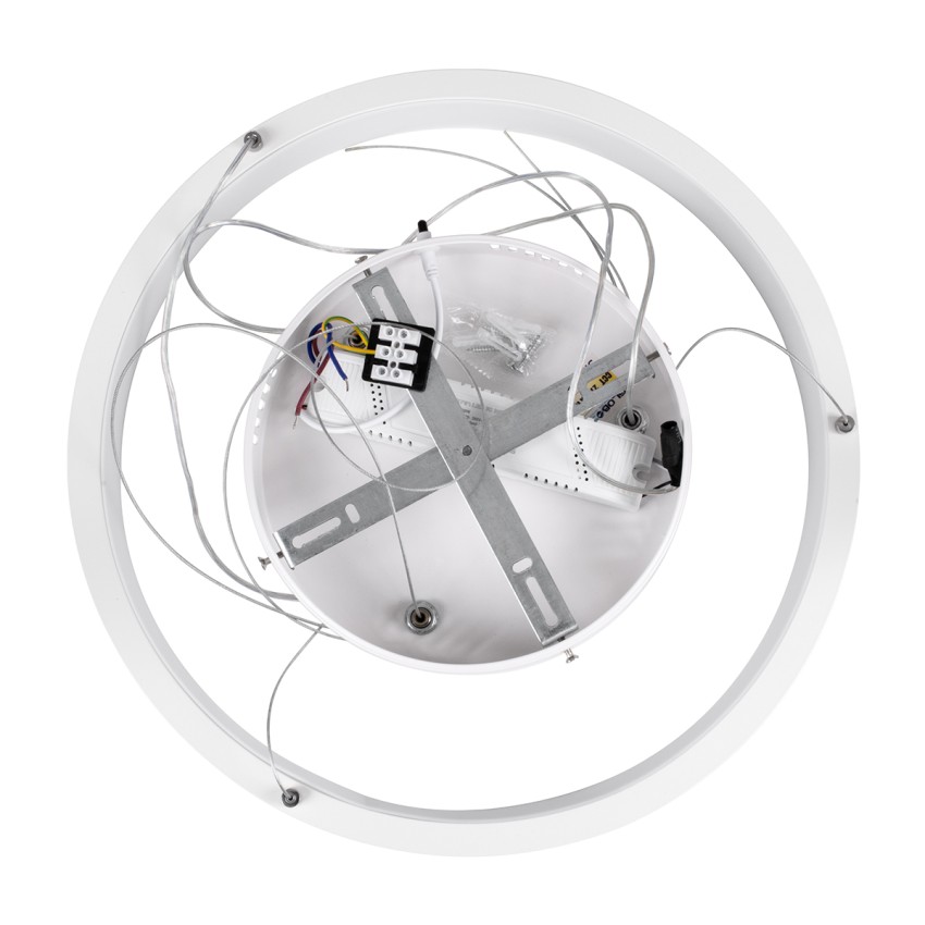 GLOBOSTAR® NEMESIS  Μοντέρνο Κρεμαστό Φωτιστικό Οροφής LED 30W 3513lm 360° AC 220-240V IP20 Ρυθμιζόμενο Λευκό CCT με Χειριστήριο από 2700K έως 6000K Dimmable - Lumileds SMD Chip - Λευκό Ματ - Μ40 x Π40 x Υ4cm