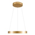 GLOBOSTAR® NEMESIS  Μοντέρνο Κρεμαστό Φωτιστικό Οροφής LED 30W 3513lm 360° AC 220-240V IP20 Ρυθμιζόμενο Λευκό CCT με Χειριστήριο από 2700K έως 6000K Dimmable - Lumileds SMD Chip - Χρυσό Βούρτσας - Μ40 x Π40 x Υ4cm