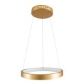 GLOBOSTAR® NEMESIS  Μοντέρνο Κρεμαστό Φωτιστικό Οροφής LED 30W 3513lm 360° AC 220-240V IP20 Ρυθμιζόμενο Λευκό CCT με Χειριστήριο από 2700K έως 6000K Dimmable - Lumileds SMD Chip - Χρυσό Βούρτσας - Μ40 x Π40 x Υ4cm