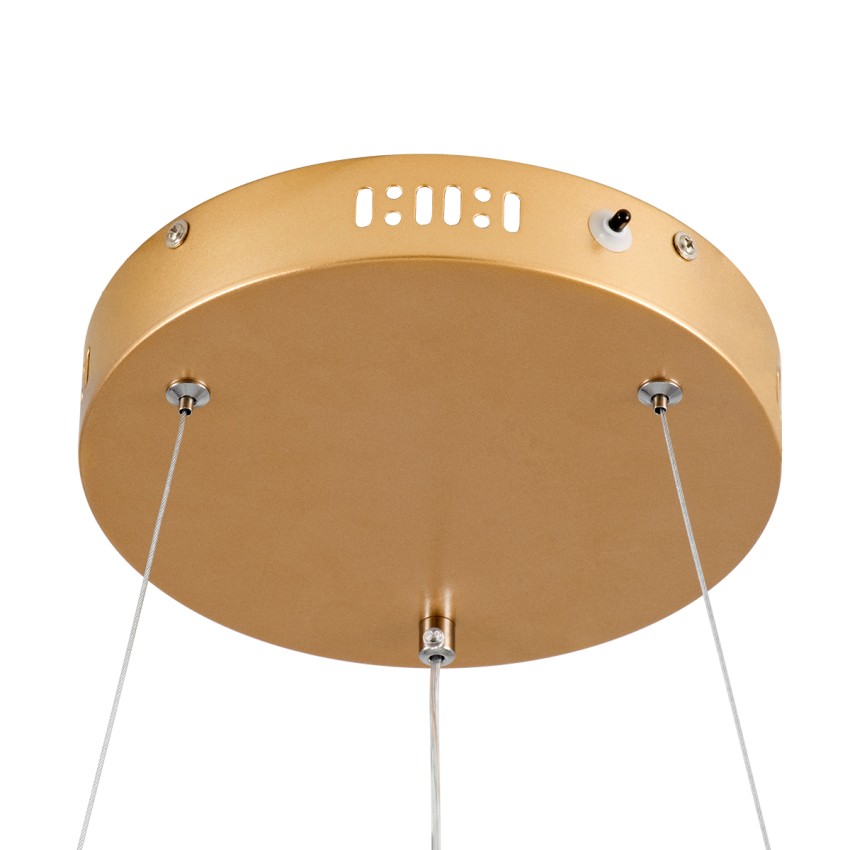 GLOBOSTAR® NEMESIS  Μοντέρνο Κρεμαστό Φωτιστικό Οροφής LED 30W 3513lm 360° AC 220-240V IP20 Ρυθμιζόμενο Λευκό CCT με Χειριστήριο από 2700K έως 6000K Dimmable - Lumileds SMD Chip - Χρυσό Βούρτσας - Μ40 x Π40 x Υ4cm