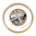 GLOBOSTAR® NEMESIS  Μοντέρνο Κρεμαστό Φωτιστικό Οροφής LED 30W 3513lm 360° AC 220-240V IP20 Ρυθμιζόμενο Λευκό CCT με Χειριστήριο από 2700K έως 6000K Dimmable - Lumileds SMD Chip - Χρυσό Βούρτσας - Μ40 x Π40 x Υ4cm