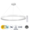 GLOBOSTAR® VENOM  Μοντέρνο Κρεμαστό Φωτιστικό Οροφής LED 75W 8818lm 120° AC 220-240V IP20 Ρυθμιζόμενο Λευκό CCT με Χειριστήριο από 2700K έως 6000K Dimmable - Lumileds SMD Chip - Λευκό Ματ - Μ100 x Π100 x Υ6.5cm