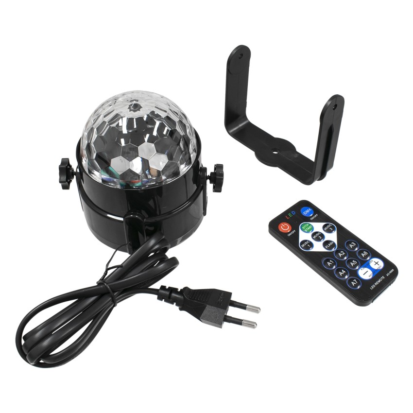 GLOBOSTAR® DISCOBALL  Disco Μπάλα Φωτορυθμικό με RF Ασύρματο Χειριστήριο LED 15W 750lm 180° AC 220-240V IP20 Πολύχρωμο RGB - Μ11 x Π8.6 x Υ13cm