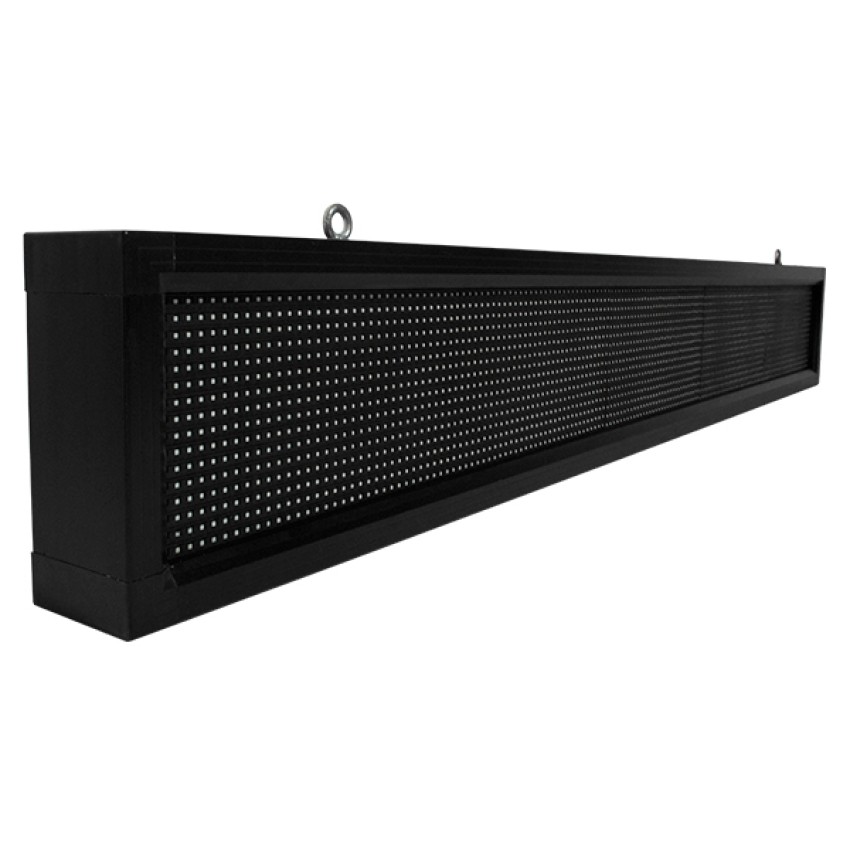 GLOBOSTAR®DISPLAY  Κυλιόμενη Ψηφιακή Επιγραφή P10 Μονής Όψης LED AC 220-240V Αδιάβροχο IP54 Ψυχρό Λευκό 6000K - WiFi Control μέσω FK APP - Αισθητήρας Θερμοκρασίας & Υγρασίας - Μ168 x Π9 x Υ24cm
