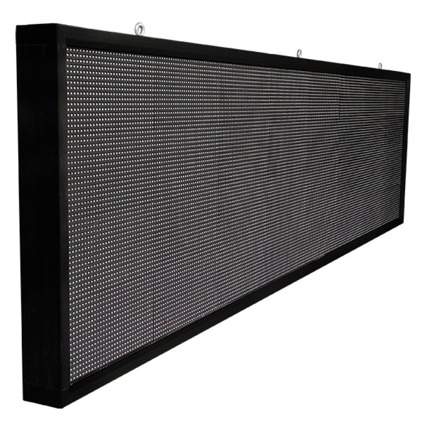 GLOBOSTAR®DISPLAY  Κυλιόμενη Ψηφιακή Επιγραφή P10 Μονής Όψης LED AC 220-240V Αδιάβροχο IP65 Ψυχρό Λευκό 6000K - WiFi Control μέσω FK APP - Αισθητήρας Θερμοκρασίας & Υγρασίας - Μ264 x Π9 x Υ72cm