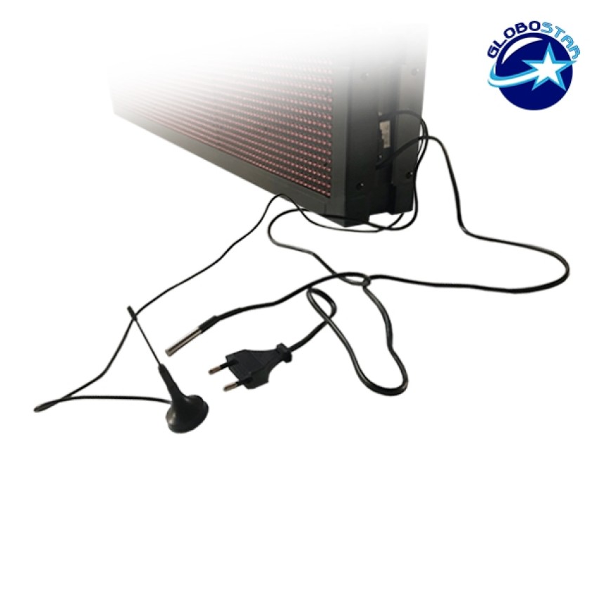 GLOBOSTAR® DISPLAY  Κυλιόμενη Ψηφιακή Επιγραφή Διπλής Όψης 160x16cm P10 160x16 Pixel LED 250W AC 220-240V Αδιάβροχο IP65 Κόκκινο - WiFi Control μέσω FK APP - Αισθητήρας Θερμοκρασίας & Υγρασίας - Μ168 x Π12 x Υ24cm